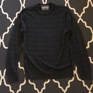 Black and dark gray striped sweater